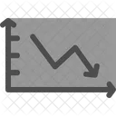 Abfallendes Liniendiagramm  Symbol