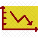 Abfallendes Liniendiagramm  Symbol