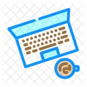 Abierto Portatil Cafe Icono