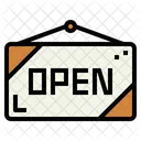Abierto Comercio Senalizacion Icono