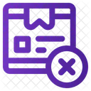 Ablehnung Produkt Lieferung Symbol