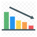 Rezession Balkendiagramm Datenruckgang Symbol