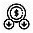 Abnehmender Geldwert  Symbol