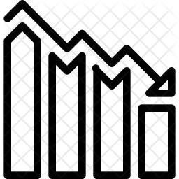 Abnehmendes Diagramm  Symbol