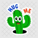 Abrazame Lindo Cactus Emoji De Cactus Icono