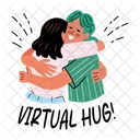 Abrazo Virtual Amistad Amigos Icono