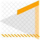 Abstract triangle shape with orange stripes  Icon