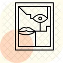Abstrakte Malerei Minimalistische Umrisse Symbol