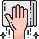 Abwischen Handtuch Hand Icon