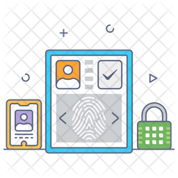 Access Control System Icon Download In Colored Outline Style