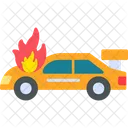 Accident Car In Fire Accident Burning Icon
