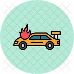 Accident Car In Fire  Icon