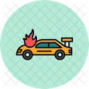 Accidente de auto en incendio  Icono