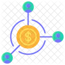Dinero Compartir Red Icono