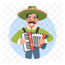 Accordion Player Musician Character Icon