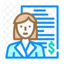 Accountant Woman Job Icon