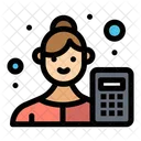 Female Accountant Analyzer Icon