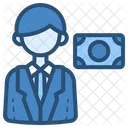 Blue Accountant Man Icon
