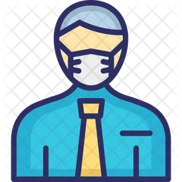 Accountant Wearing mask  Icon