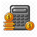 Calculator With Coins Icon
