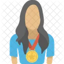 Woman Medal Achievement Icon