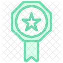 Achievement Badge Duotone Line Icon Icon