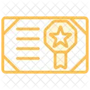 Achievement Certificate Duotone Line Icon Icon