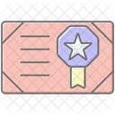 Achievement Certificate Lineal Color Icon Icon