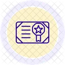 Achievement Certificate Line Icon Icon