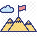 Goal Mission Mountain Flag Icon