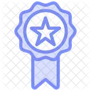 Achievement Medallion Duotone Line Icon Icon