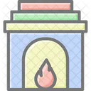 Acogedora chimenea navideña  Icono