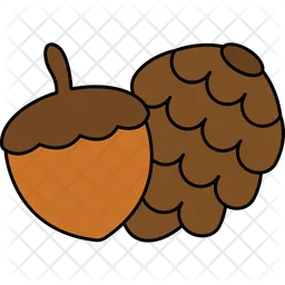 Acorn And Pine Cone  Icon