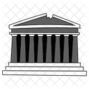 Black Monochrome Acropolis Of Athens Illustration Landmarks Icons Symbol