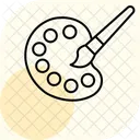 Acrylic Palette Minimal Outline Icon