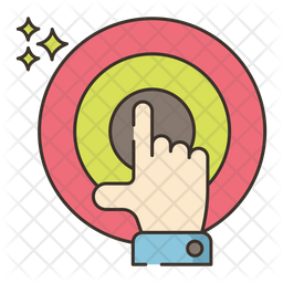 Action Icon - Download in Colored Outline Style