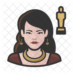 Actor Awards White Female Icon - Download in Colored Outline Style