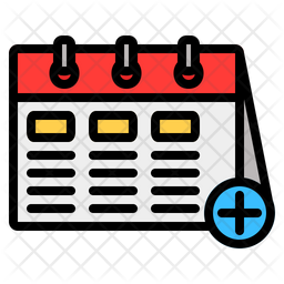 Add Schedule Icon - Download in Colored Outline Style