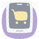 Mobile Cart Flat Rounded Icon Icon