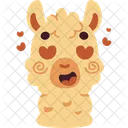 Llama Hearts Cute Icon