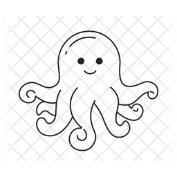 Adorable octopus baby with curled tentacles  Icon