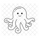 Octopus Cartoon Sea Creature Octopus Smiling アイコン