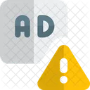 Ads Warning Advertising Alert Alert Icon