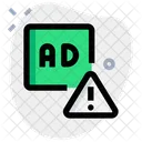 Ads Warning Advertising Alert Alert Icon