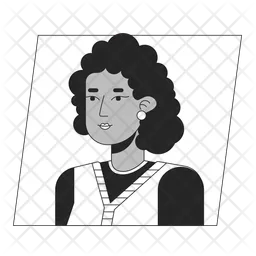 Adult african american woman with curly hair  Icon