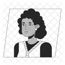Adult african american woman with curly hair  アイコン