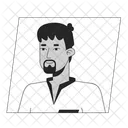 Adult indian man with black beard  アイコン