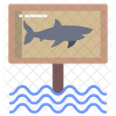 Advertencia De Tiburones Zona De Tiburones Tablero Sahrk Icono