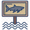 Advertencia De Tiburones Zona De Tiburones Tablero Sahrk Icono