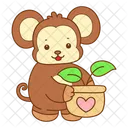 Affe Wald Banane Symbol